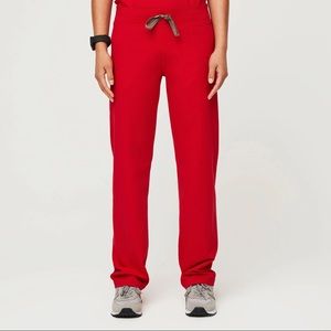 FIGS - LIVINGSTON POP RED WOMENS BASIC SCRUB PANTS